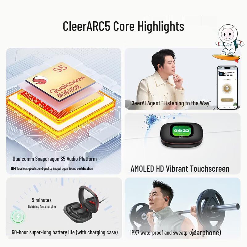 Cleer ARC 5 Open-Ear AI Sport Headphones