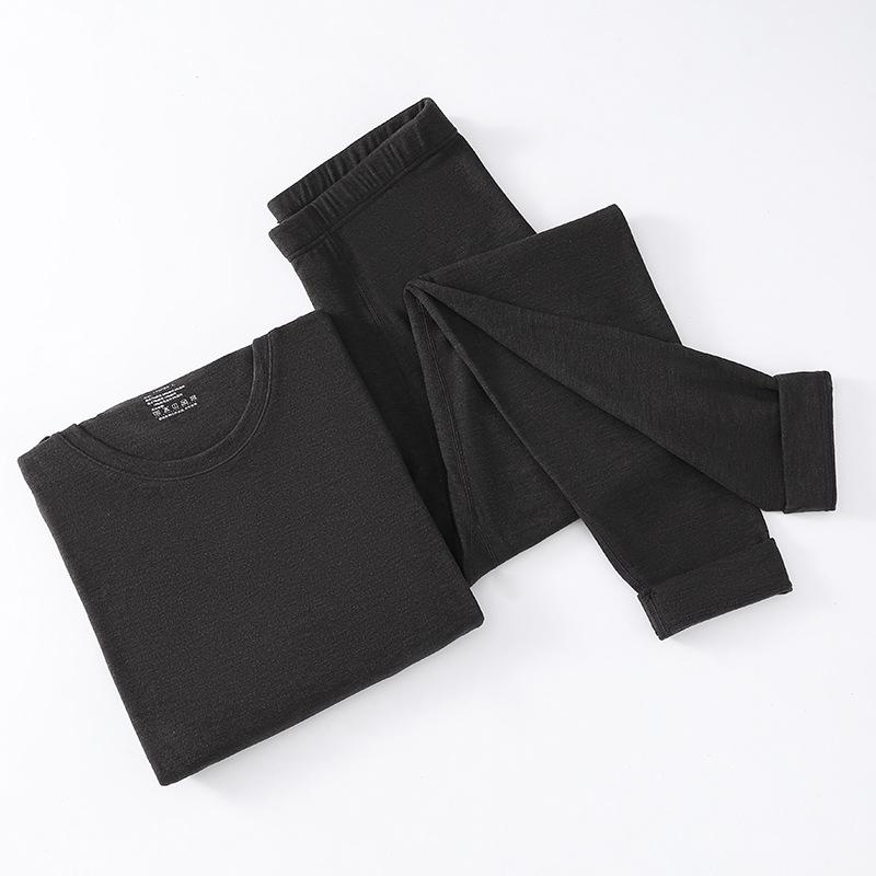 Feather protein German velvet thermal underwear set autumn and winter thickened crew neck bottoming shirt velvet autumn clothes