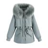 Parker Winter New Women's Cotton Jacket Mid-length Large Wool Collar Plus Velvet Cotton Jacket Cotton Jacket Thick Jacket