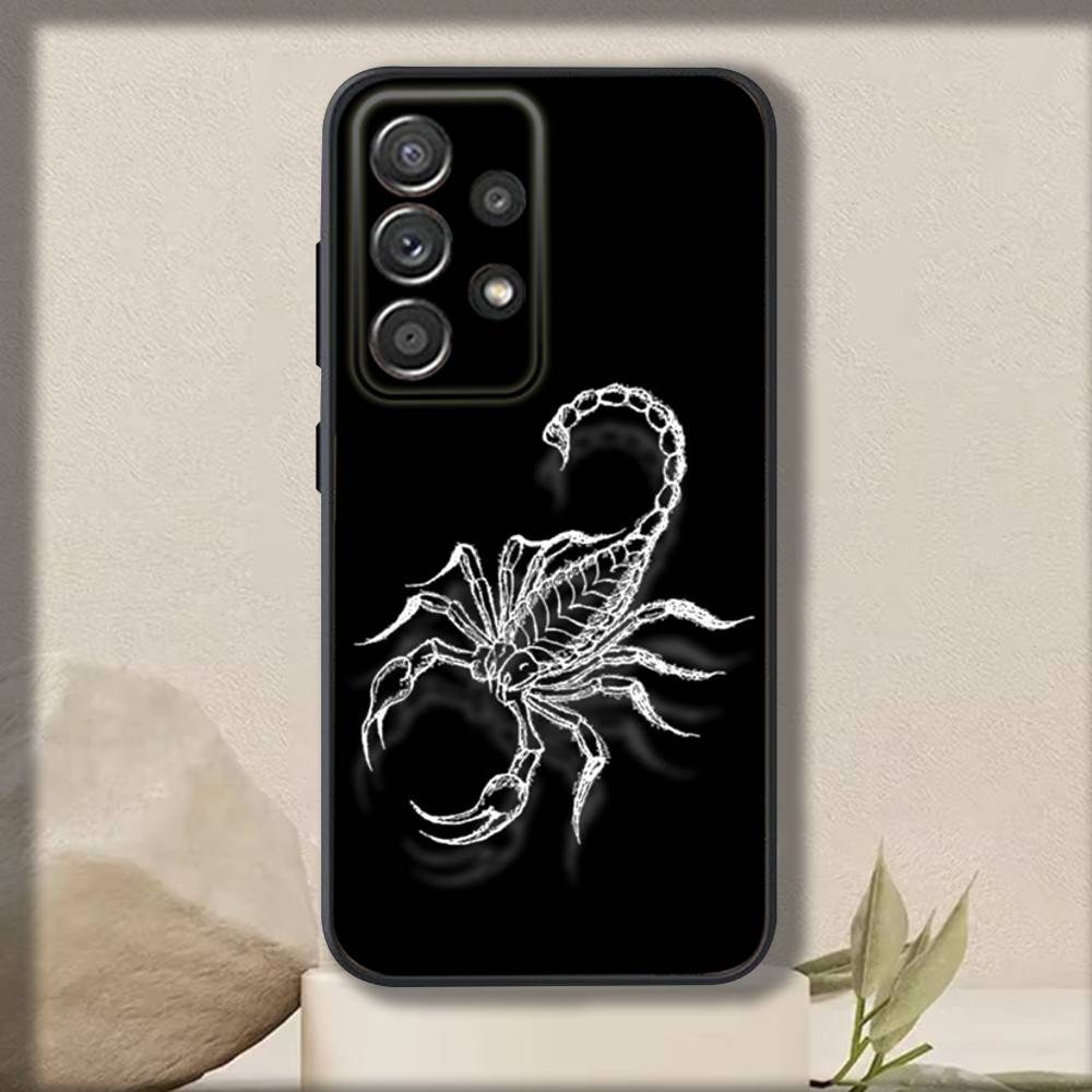 Animal Scorpion Phone Case For Samsung S 25,24,23,22,30,21,10,9,Ultra,Plus,Lite,FE,4,5 G Soft Black Case