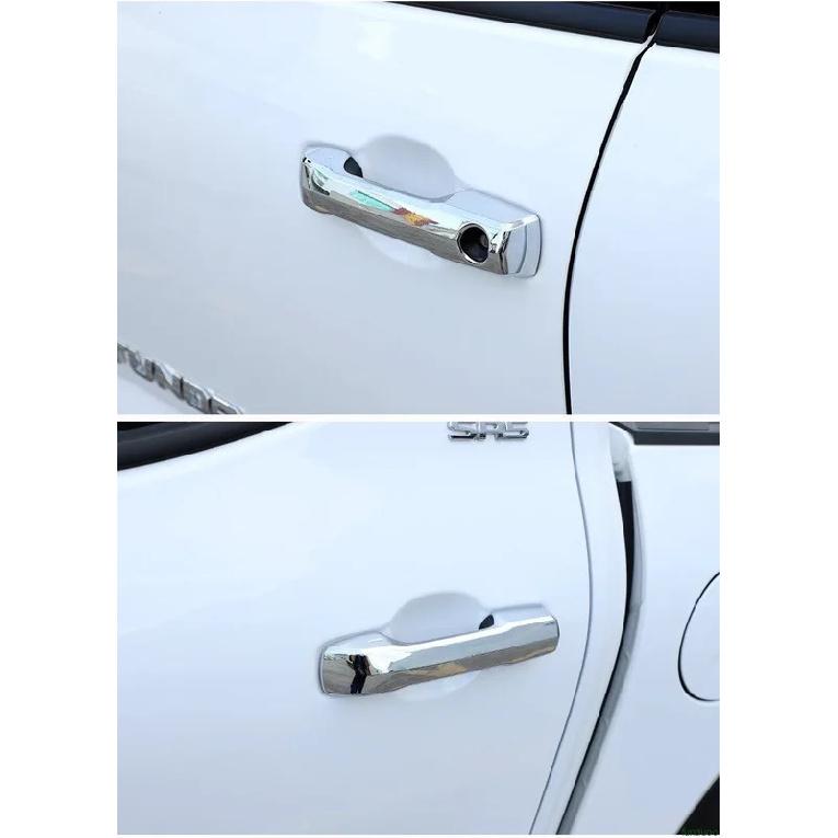Für Toyota Tundra Sequoia Tacoma 4Runner Glänzend Schwarz Kohlefaser Chrom Auto Türgriffabdeckung Zierleiste Styling Auto Zubehör
