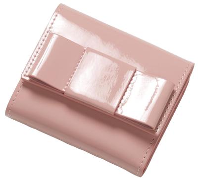 Altro Rose Pink Ribbon Tri-fold Wallet, Mini Wallet, Small Coin Purse, Card Slots, Bill Compartment, Box Coin Shape, Enamel, Elegant Design, 333229-16