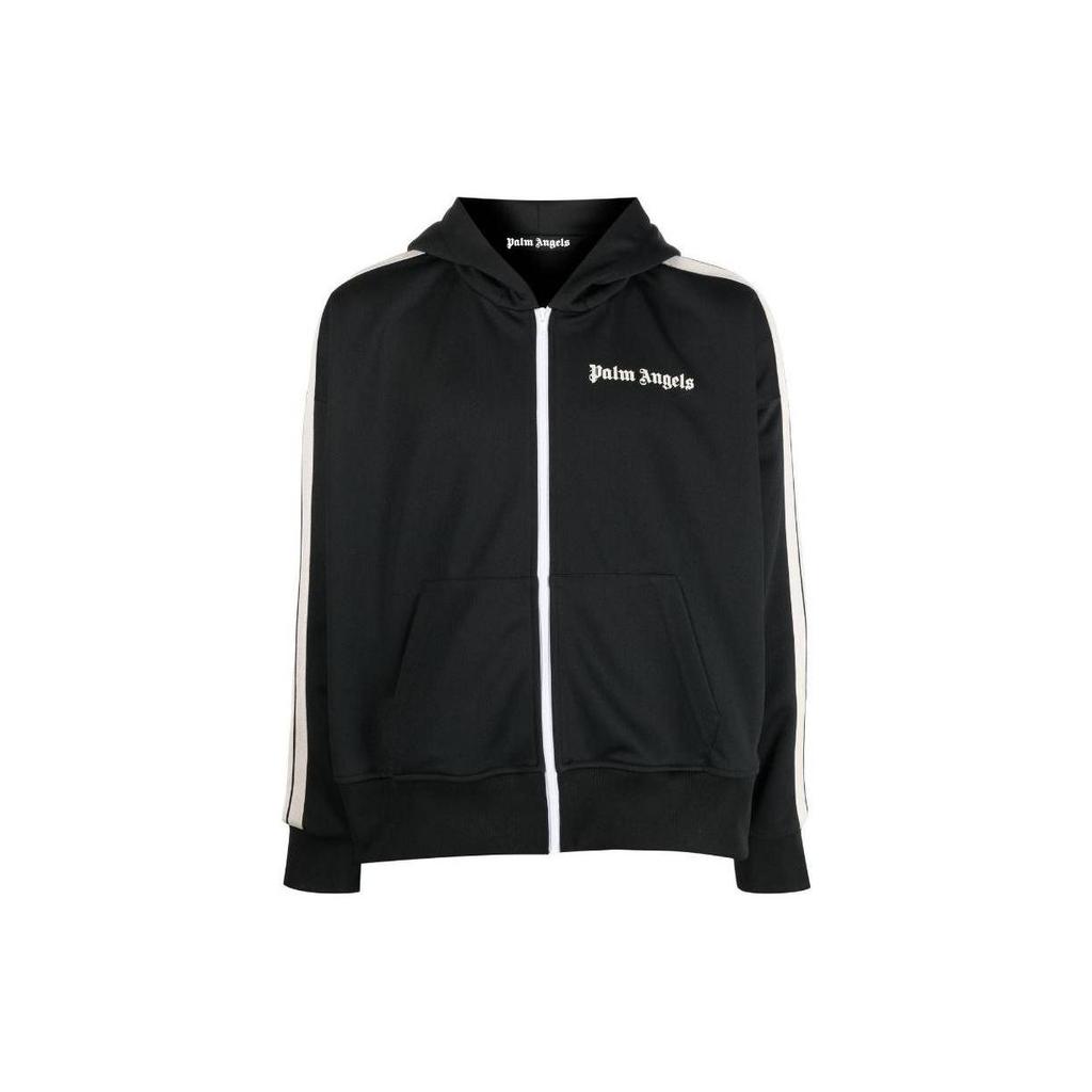 PALM ANGELS Stripe Detail Zip Up Hoodie PMBD051S23FAB0011003