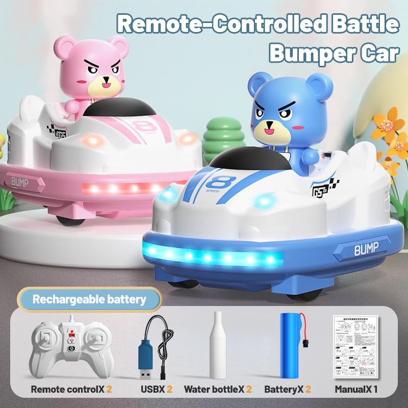 RC Bumper Car 2.4G Remote Control Vehicle Family Competitive Game with Light Music Electric Children's Toys for Kids Boys Gifts