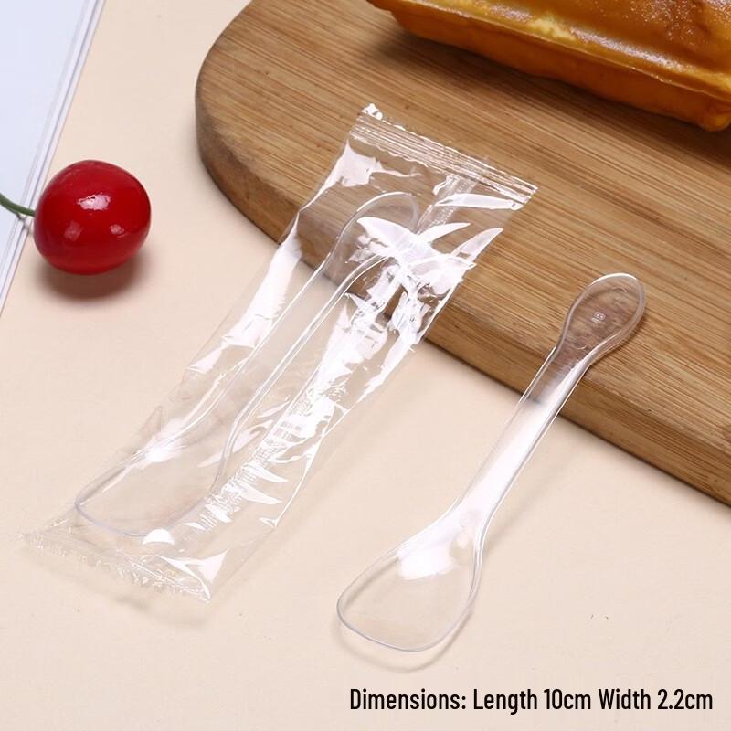 ZISIZ Individually Wrapped Disposable Plastic Spoons