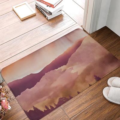 Roter Bergdruck Fußmatte Küchenteppich Eingangstürmatte Badematte Teppich im Schlafzimmer Wohnzimmerteppich Heimdeko Fußmatte