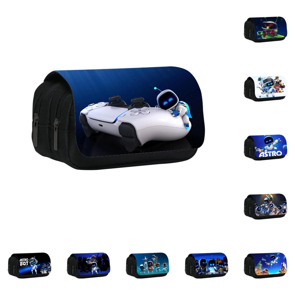 Astro Bot Kid Pencil Bag With Dual Compartments For School And Kindergarten