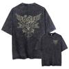 Washed Vintage Rock Band Korn Falling Away From Me Tshirt Skeleton Print Tshirts Men Fashion Gothic T Shirt Male Oversized Tees