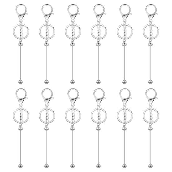 12Pcs DIY Beaded Key Chain Rust-Proof Durable Handmade Keychain Pendants Classroom Reward