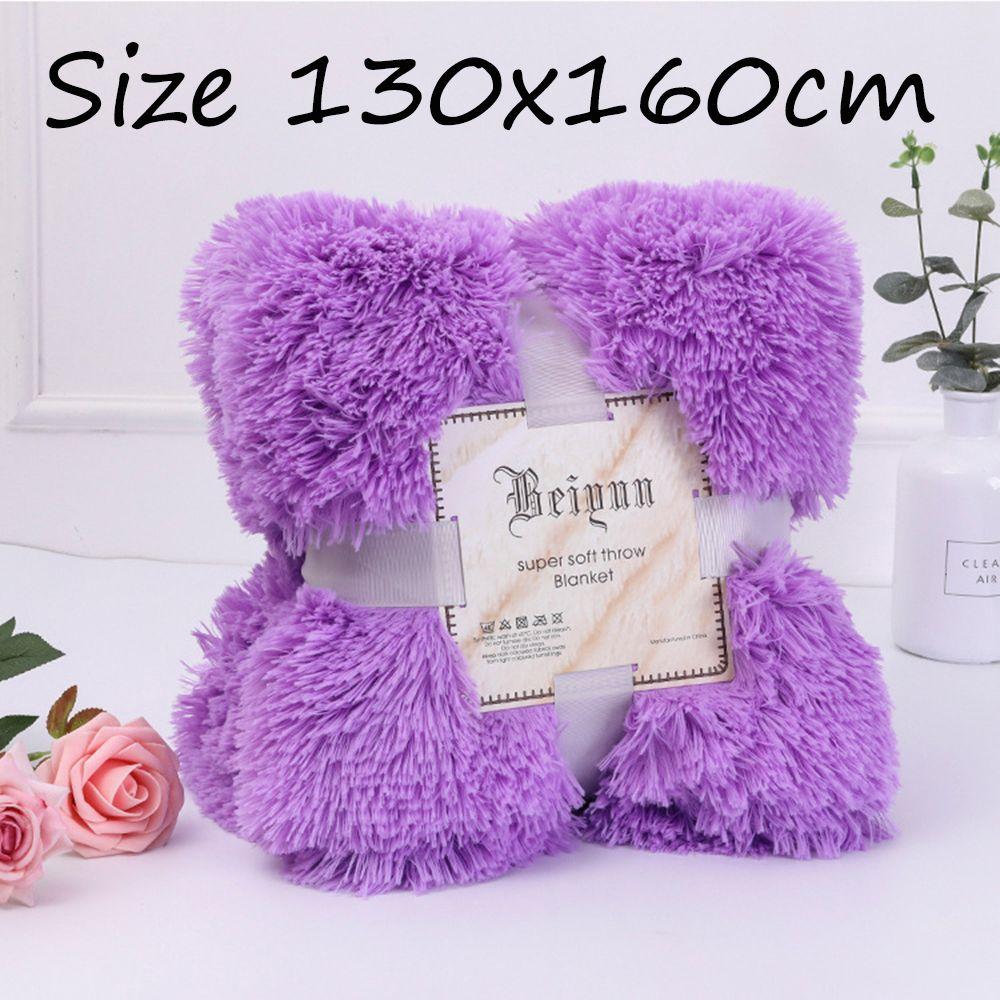 Winter Cover Home Textile Super Soft Bed Sofa Blanket Long Shaggy Faux Fur Throw Blanket Fluffy Rug