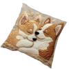 45X45Cm Lovely Cartoon Corgi Dog Pillowcase Cartoon Flower Cute Puppy Dog Friend Pillow Cover Home Decor Sofa Car Cushion Cover