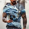 Men's Dragon T-shirt Fashion 3d Printed T Shirt Animal Pattern Short-sleeved Oversized Streetwear Tees Summer Casual Men's Tops