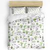 Forest Cartoon Animals World Fox Bunny Owl Bedding Set 3pcs Duvet Cover Pillowcase Quilt Cover Double Bed Set Home Textile