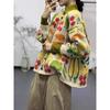 Winter New Plus Size Autumn Women Floral Buttons Sweaters Jacket Knitting Fashion Green Oversize Casual Style Loose Cardigan Sweater