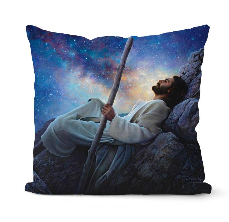 Home Decor Vintage Jesus Corner Cushion Cover Christian Pillowcase Home Sofa Chair Decor Pillowcase
