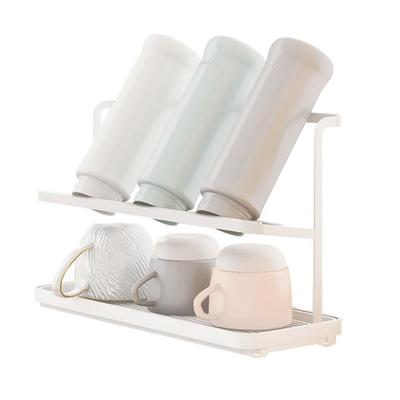 Water Bottle Stand, Draining Rack, Stylish White, Non-Slip, Clean and Hygienic, for Tumblers, Mug Bottles, and Drying, Kitchen Storage