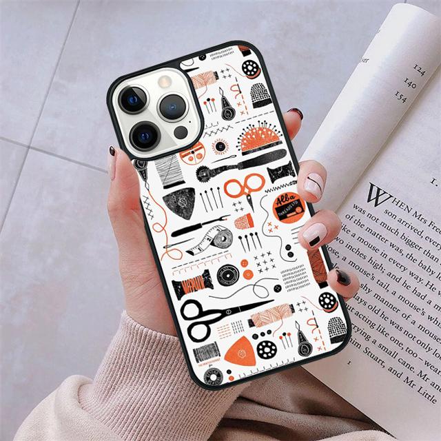 Sewing Machine Pattern Phone Case Cover For IPhone 18 17 Air 16 15 14 Plus Apple 16 11 12 13 Pro Max Coque