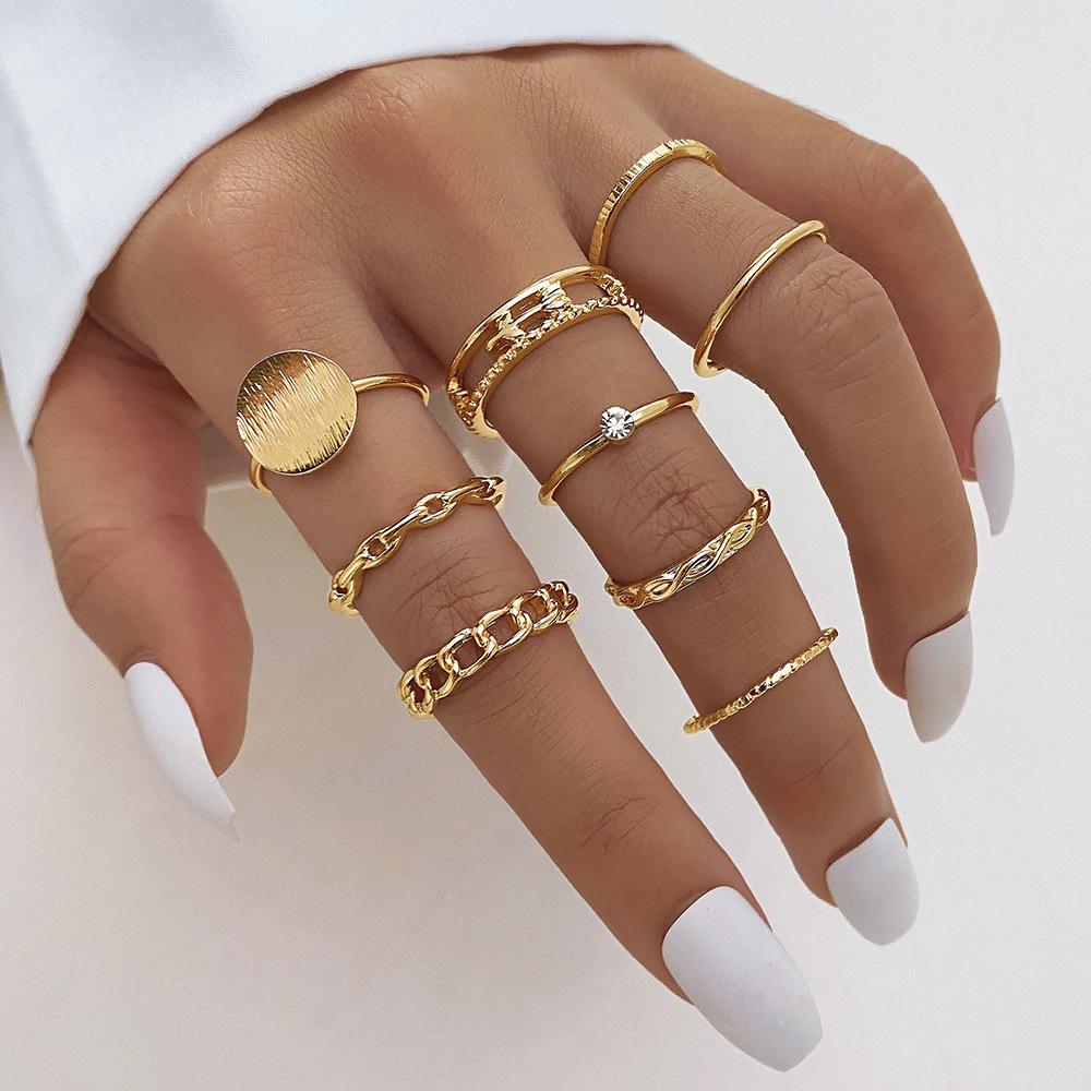 Cross Leaf Ring, Pearl Sun Moon Ring Set For Women