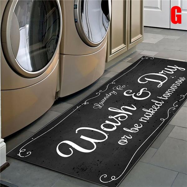 Non-Slip Floor Mat Laundry Room Mat Entrance Doormat Self-Service Laundry Bath Mat Carpet