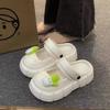 Women's Thick-Soled Outdoor Sandals: Summer 2024 Bowknot Slippers and Half-Shoes, Online Celebrity Style.