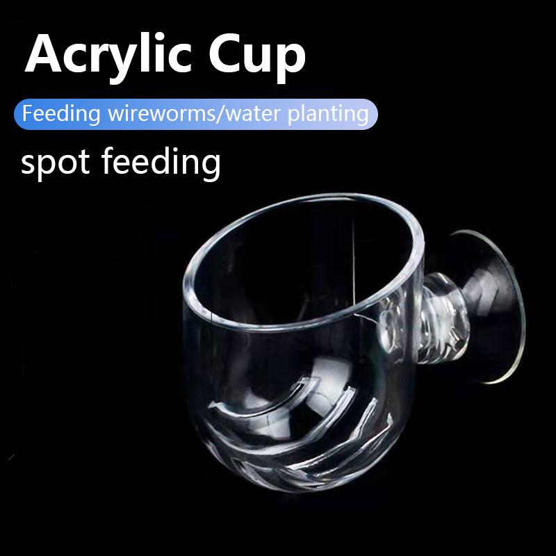 Aquarium Decoration Plant Cup Pot Acrylic Aquatic Plant Cup With Suction Holder Planting Cylinder Cup Aquarium Decoration Tool