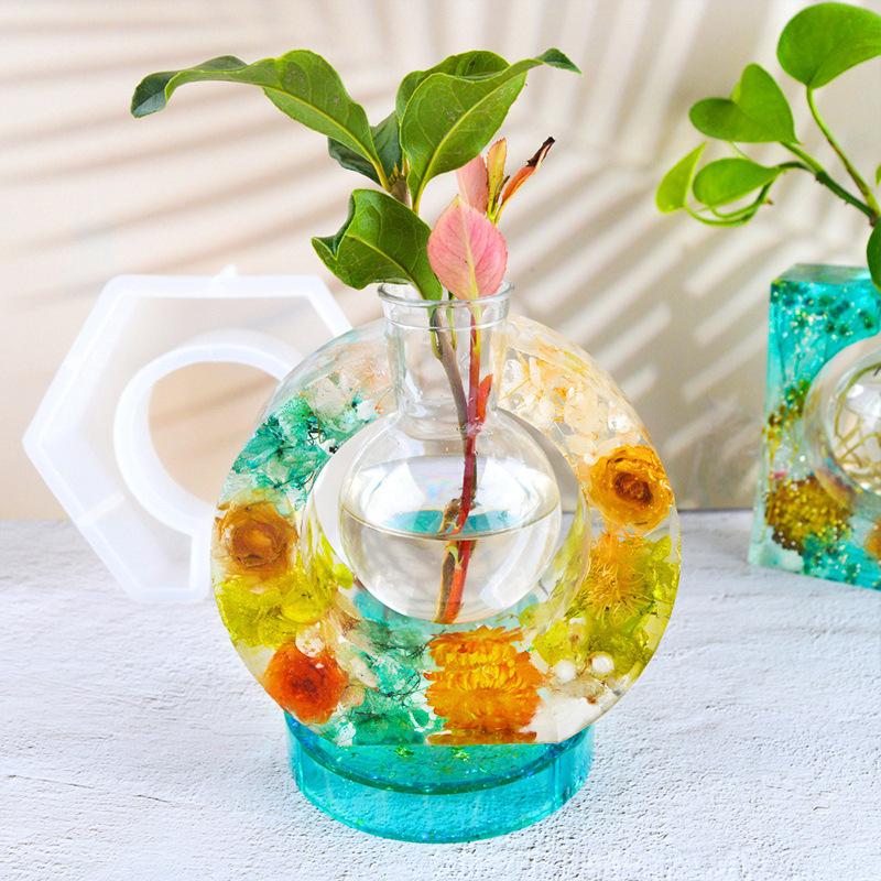 Vase Base Epoxy Silicone Mold DIY Plant Flower Pot Tray Bracket Water Plant Molds For Resin Home Decoration