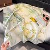 70 cm Seidenschal Damen Französisch Elegant Kleiner Blumendruck Schal Kleiner Quadratischer Schal mit Kopftuch