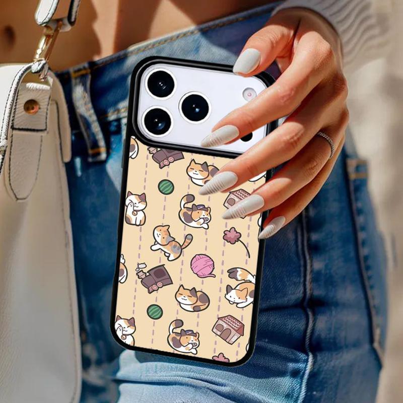 Cute Cat Phone Case For iPhone 17 Air 14 15 13 12 Max Cover For Apple 14 15 16 16e 11 Pro Max Plus