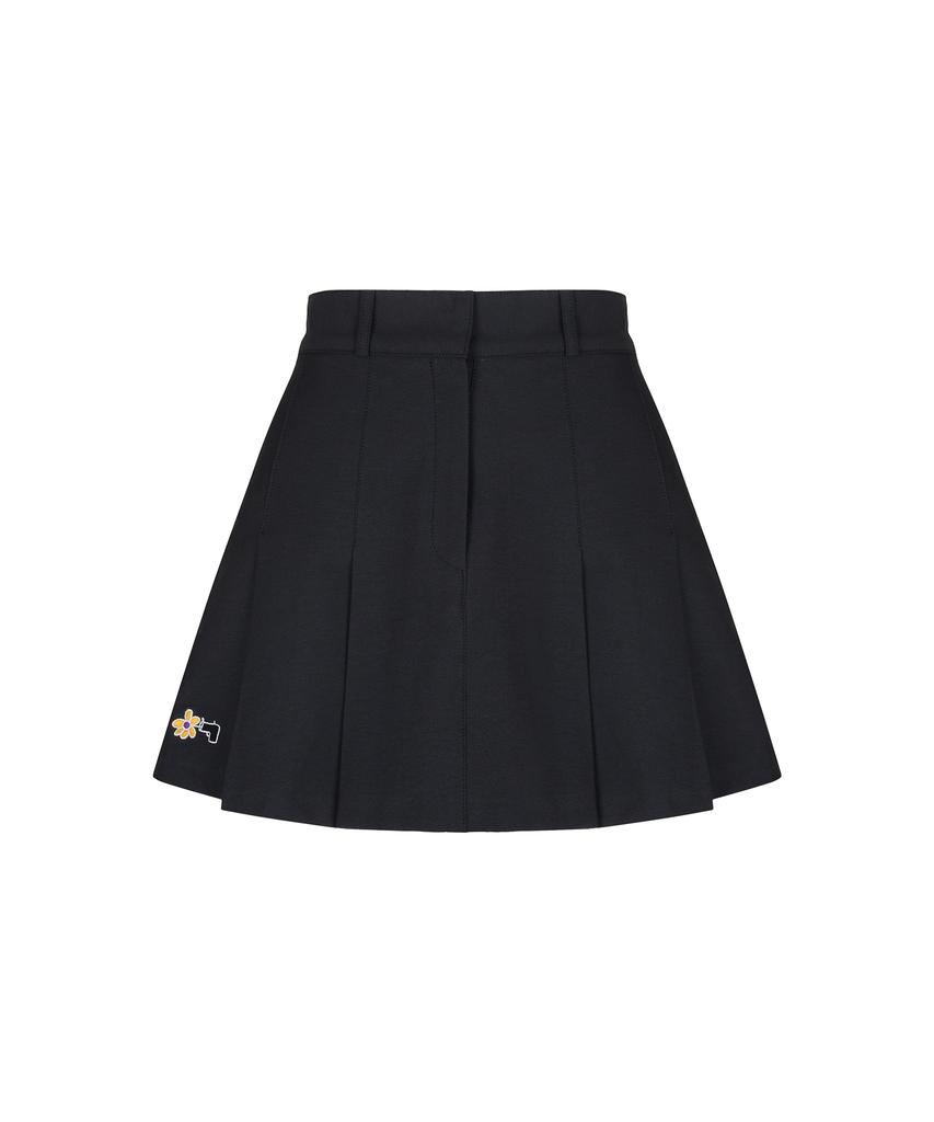 Candini Charcoal Classic Pleated Skirt