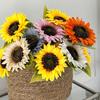 Realistischer künstlicher Sonnenblumenstrauß für die Heimdekoration, UV-beständig, farbecht, verstellbarer Stiel, Wohnzimmer, Schlafzimmer, Hochzeitsfoto-Requisite