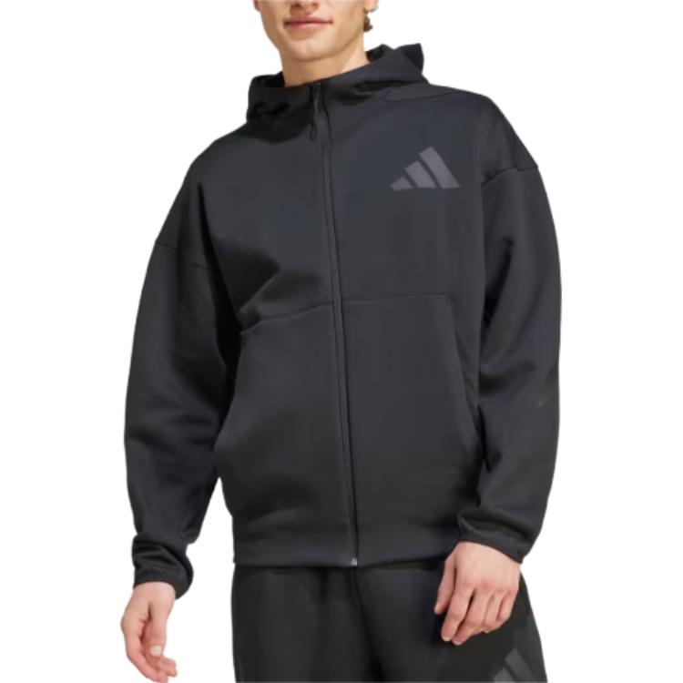 adidas Z.N.E. Full-Zip Hooded Track Jacket Comfortable Soft Breathable Men Jacket Black JE7538