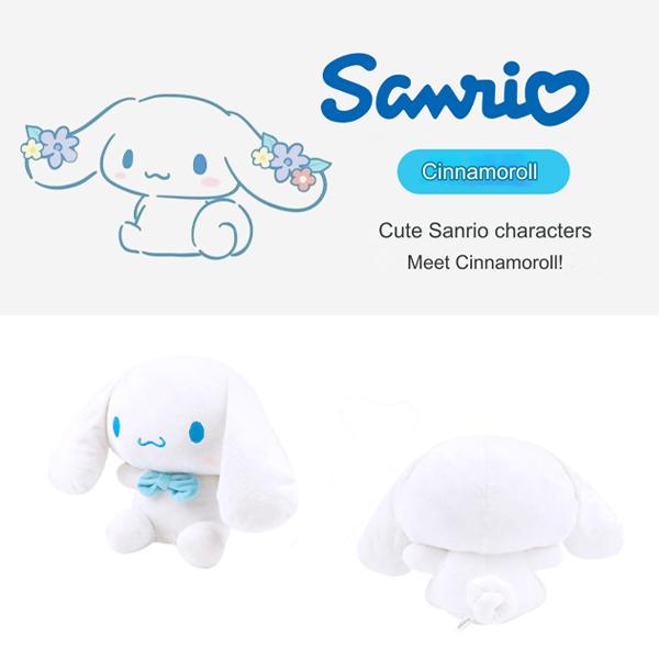 Sanrio Cinnamoroll Plüschtier, gemischte Farben, 25 cm, beliebtes koreanisches Spielzeug, 4 Arten zur Auswahl