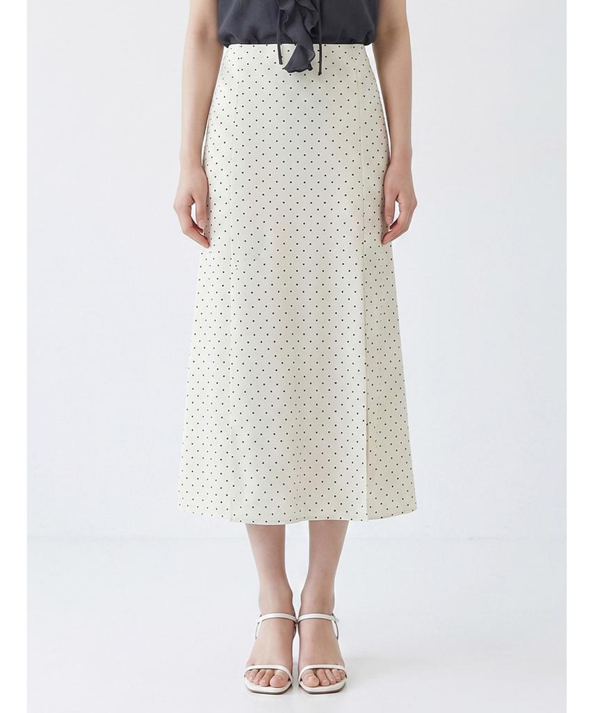 Poebeo21 Stippen Banding Flare Lange Rok (Ftdbsk002)