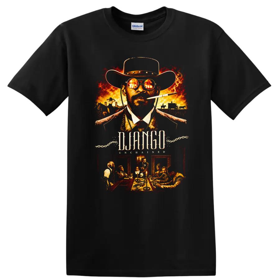 Django Unchained Movie Poster T Shirt Graphic Tee for Fans of Western Films