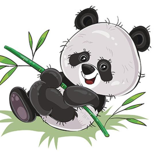 4Pcs Panda Wall Stickers Cute Cartoon Panda Eat Bamboo PVC Decals DIY Decoration Removable Living Room Bedroom Background Stickers Home Decoration