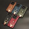 For  15 Fashion Leather Style Ring WristStrap Phone Holder Case For  15 Case Drop-Resistant Cover