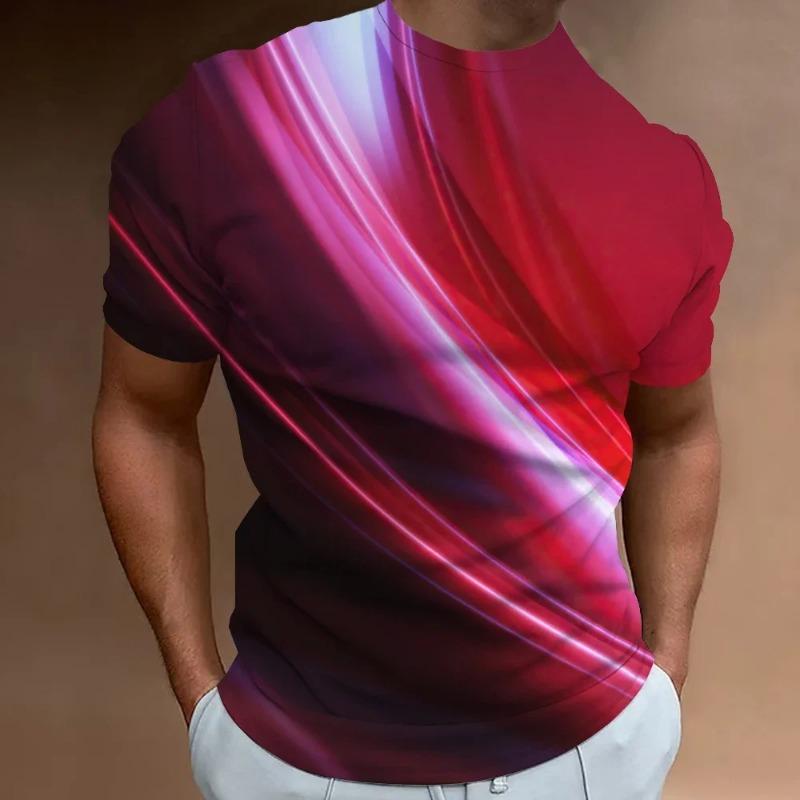 Summer Men Simple Everyday Casual Street Fun 3d Printed T-Shirt Fashion Trend Personality Large Size O Collar Short Sleeve