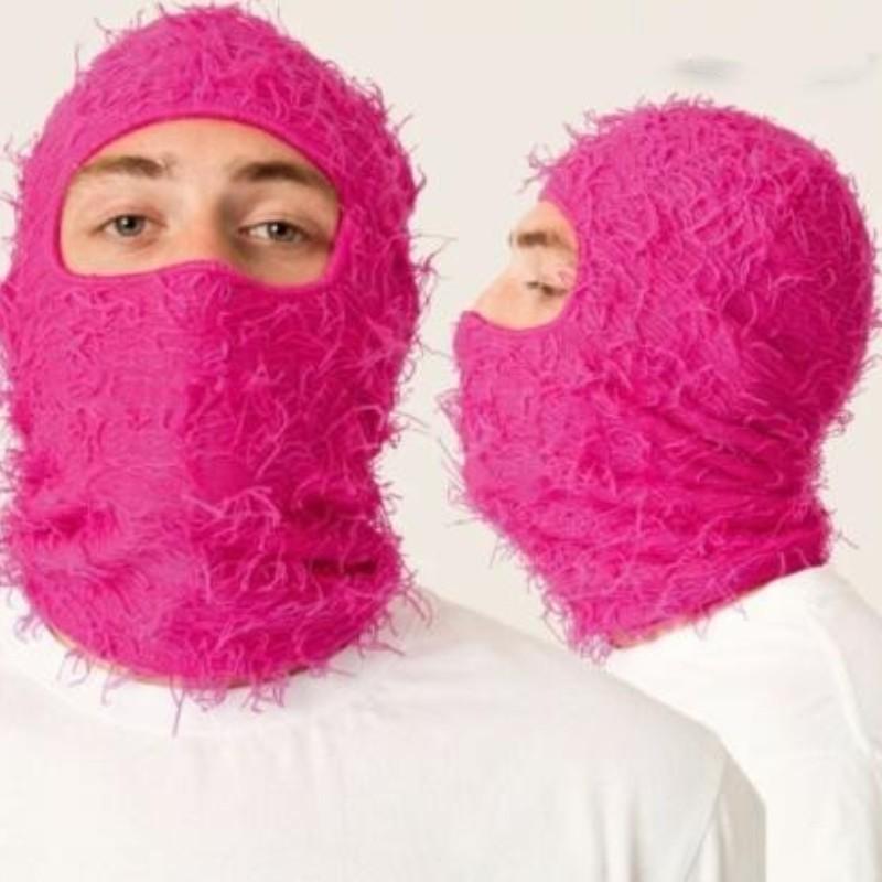 Balaclava Winter Knit Camo Hat Unisex Warm Windproof Headgear For Men Women