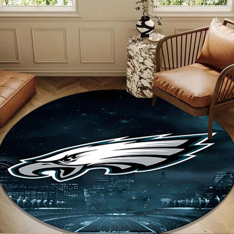 Philadelphia Eagles Night Game Round Mat, Anti-slip Circle Carpet Chair Rug For livingroom,Bedroom, Doormat Home Decor Gift Christmas Gifts