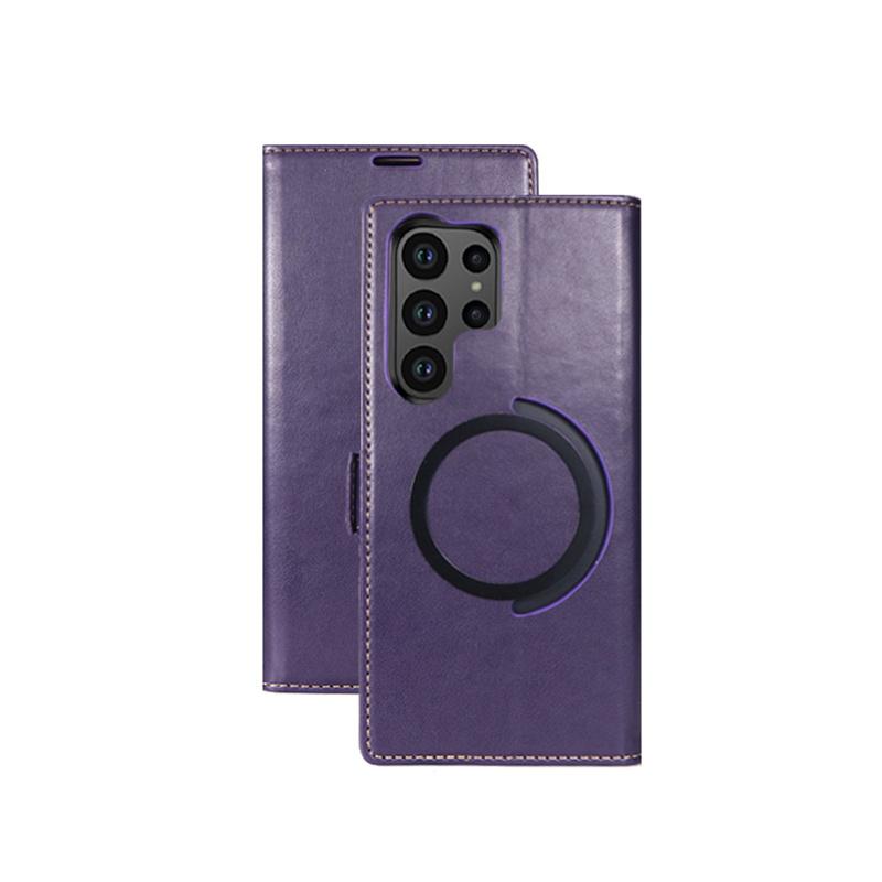 For Samsung S24 Ultra Leather Wallet Phone Bumpers For Galaxy S23 Ultra S22 S21 Plus A54 Card For Magsafe Magnetic Book Stand Flip Cover