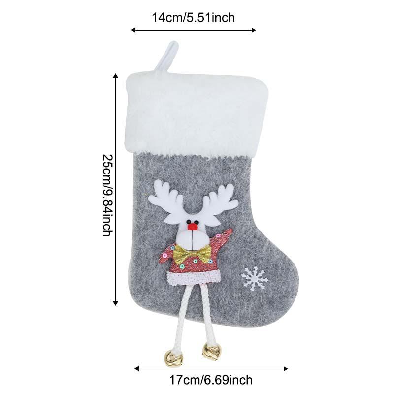 Cross-Border Plush Christmas Stockings with Hanging Legs - Medium Ornament for Tree or Home Décor