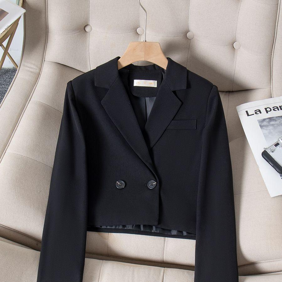 Pink Blazer Women's Autumnal New Korean Style Niche Temperament Casual Two-button Black Suit