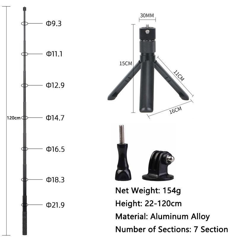 For Insta360 X5 X4 X3 Invisible Selfie Stick Rotating Bullet Time Handheld Tripod for GoPro 13 12 11 DJI Action 5 Pro 4 3 Camera