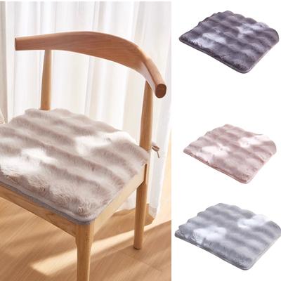 Square Soft Chair Pad Furry Plush Seat Cushion Warm Seat Pillow Pads Kitchen Dining Sofa Armchair Wheelchair Chair Cover