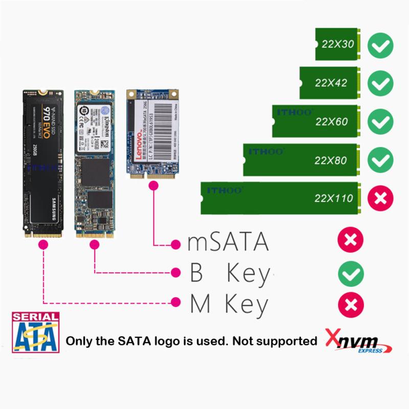 Stable Performance Sata3 To M2 Ngff Adapter Card Key B-m Ssd Solid State Drive To 6g Interface
