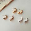 926 Silver Drop Earrings, Earring Ball, 16K Gold Plated, Round Dodge