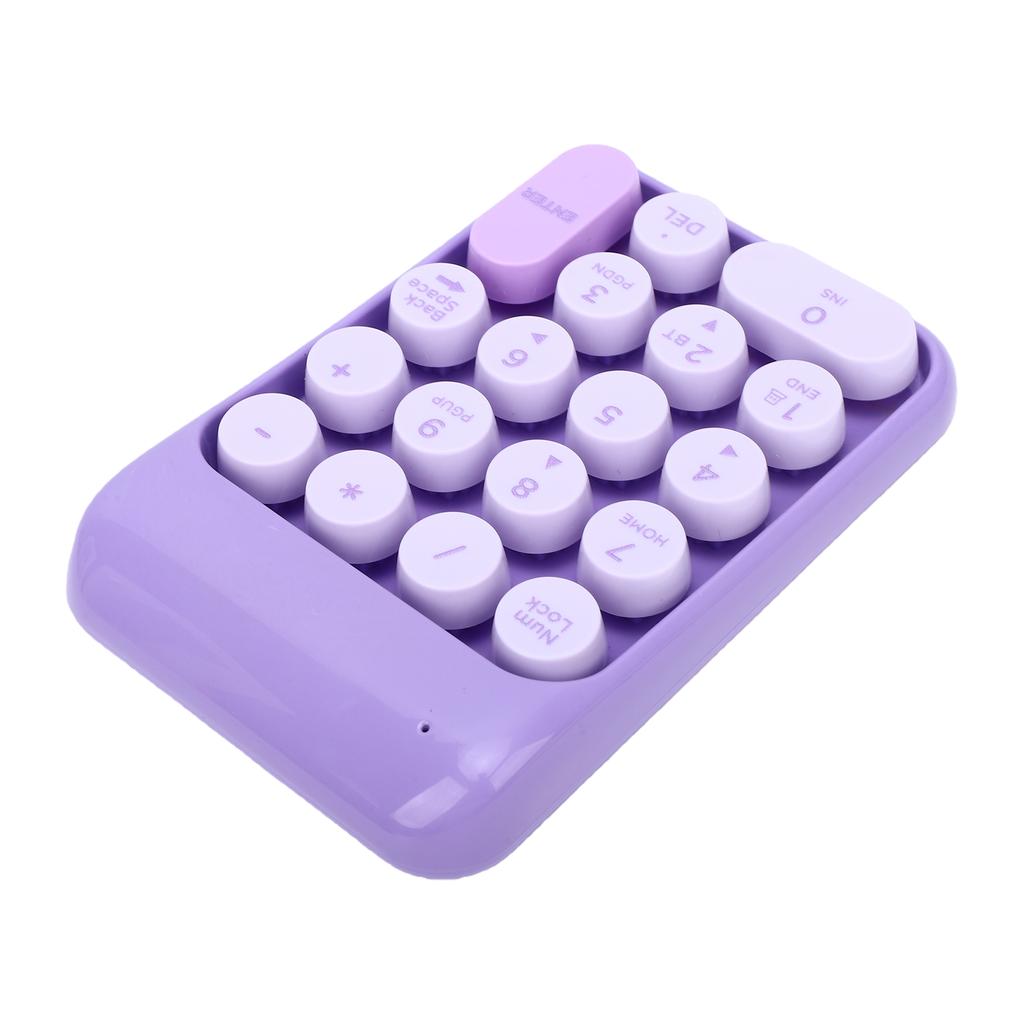 Kabelloses Nummernblock 18 Tasten 2,4G Numerisches Keypad Finanzbuchhaltung Numpad Tastatur für Zuhause Business Arbeit Lila