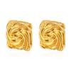 Premium Personalized Earrings Plated with 18k Gold Stainless Steel Square Texture Stud Earrings Temperament Earrings