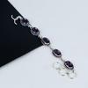 Delikat Ametist Ädelsten Handgjort 925 Sterling Silver Armband, Rosenkvarts Armband För Hustru, Unisex Armband Jubileumspresent För Hustru