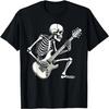 Halloween Skeleton Playing Guitar Rock And Roll Graphic Art T-Shirt